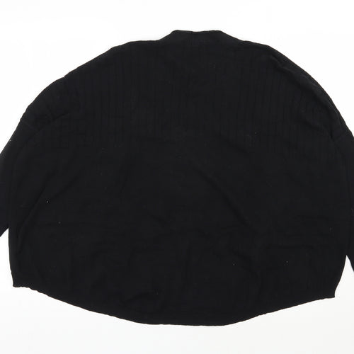 Great Plains Womens Black V-Neck  Polyester Cardigan Jumper Size M