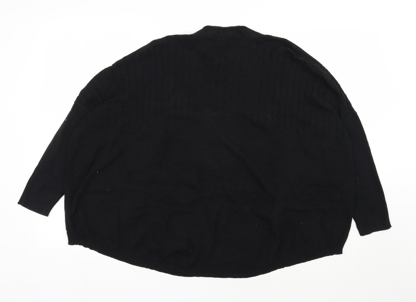 Great Plains Womens Black V-Neck  Polyester Cardigan Jumper Size M