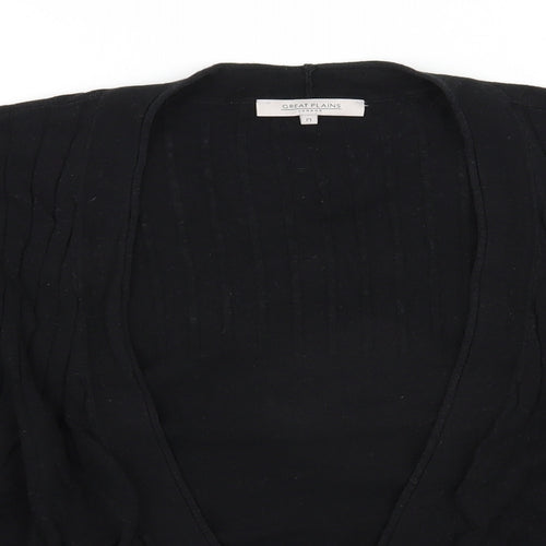 Great Plains Womens Black V-Neck  Polyester Cardigan Jumper Size M