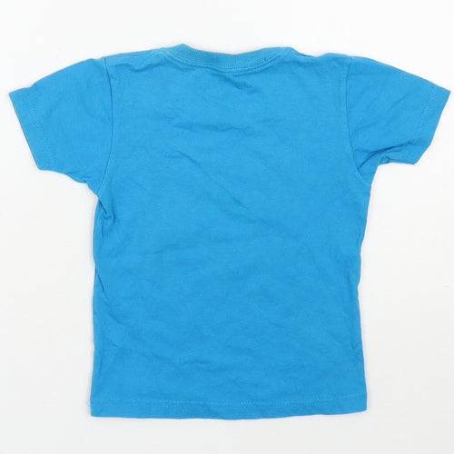 Sun Island  Boys Blue  100% Cotton Basic T-Shirt Size 2 Years Round Neck Pullover - Jamaica