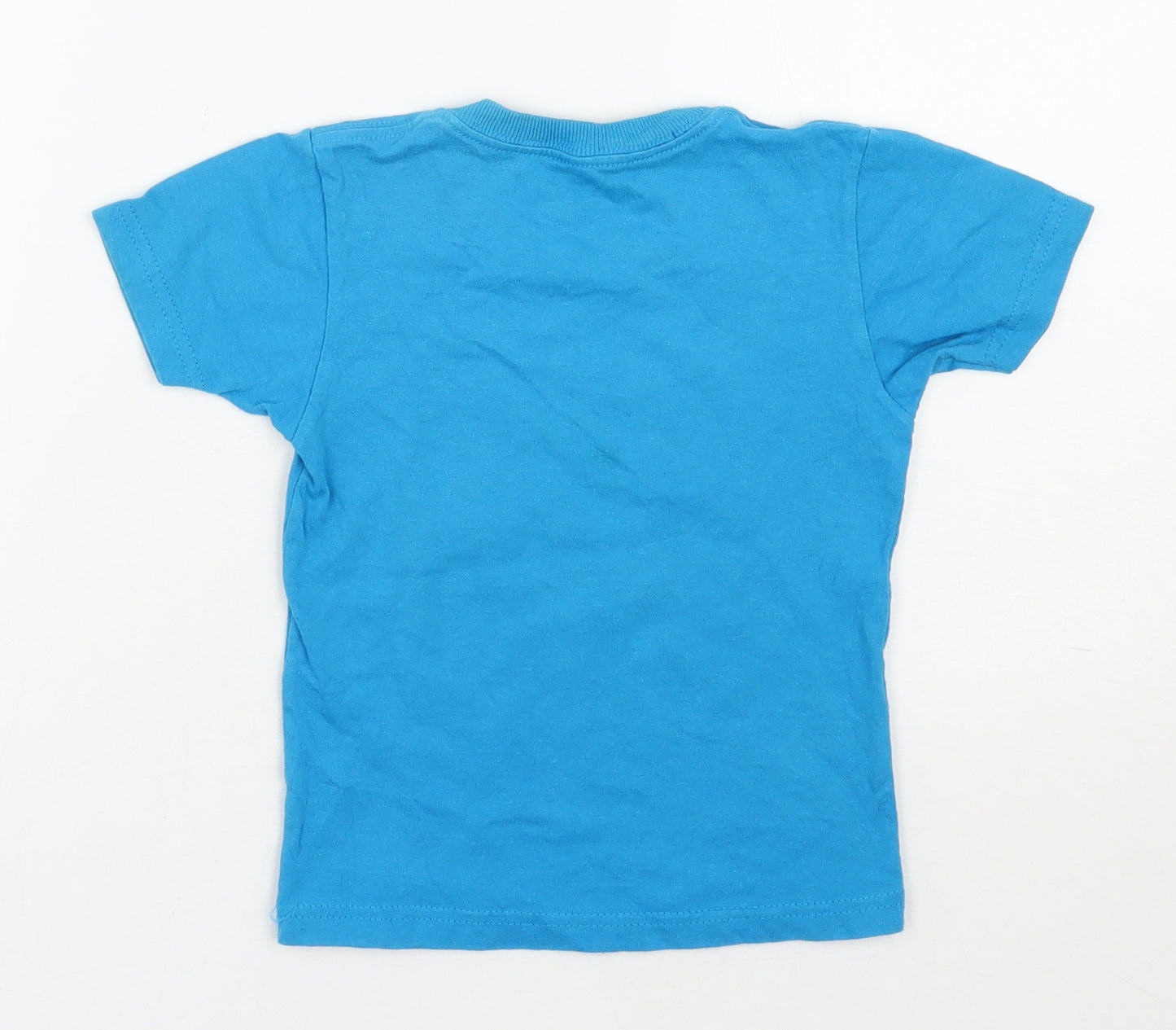 Sun Island  Boys Blue  100% Cotton Basic T-Shirt Size 2 Years Round Neck Pullover - Jamaica