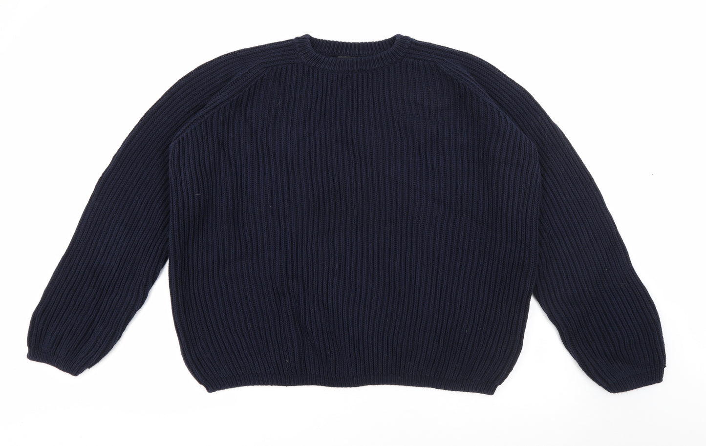 Joseph Homme Mens Blue Crew Neck  Cotton Pullover Jumper Size XL