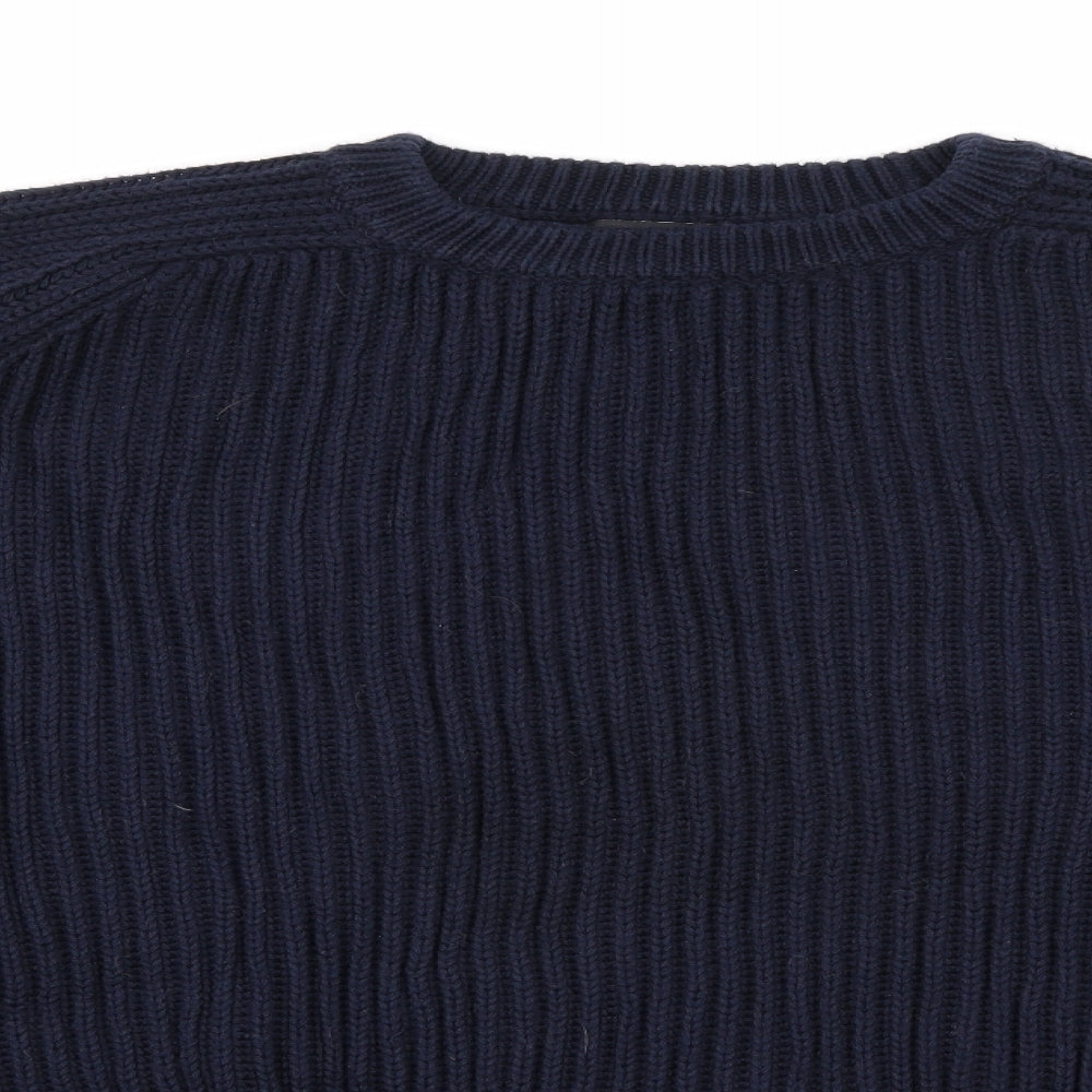 Joseph Homme Mens Blue Crew Neck  Cotton Pullover Jumper Size XL