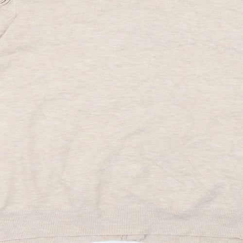 Marks and Spencer Womens Beige Crew Neck  Viscose Cardigan Jumper Size 18