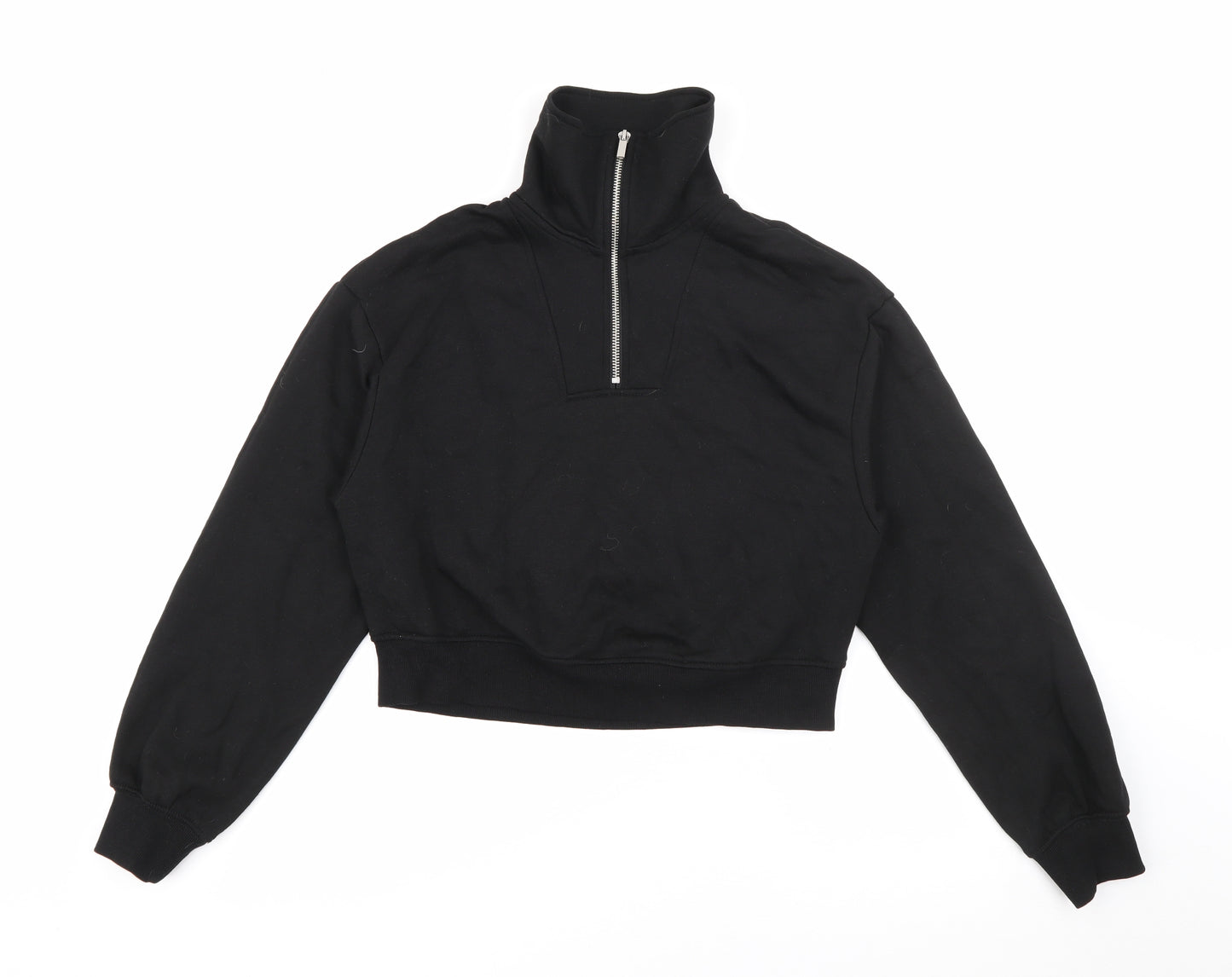 H&M Womens Black High Neck  Cotton Pullover Jumper Size XL