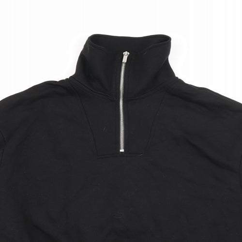 H&M Womens Black High Neck  Cotton Pullover Jumper Size XL