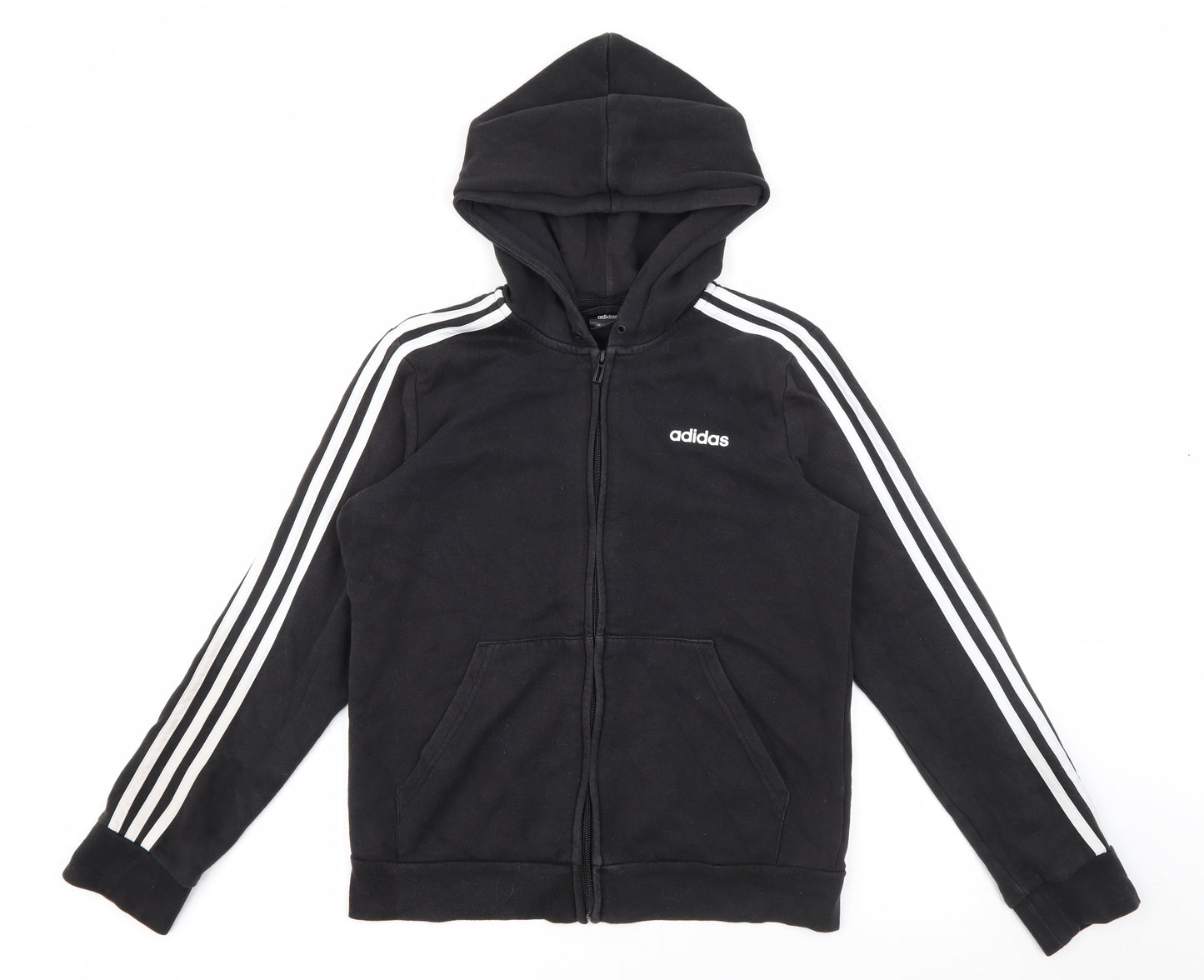 adidas Mens Black  Cotton Full Zip Hoodie Size M