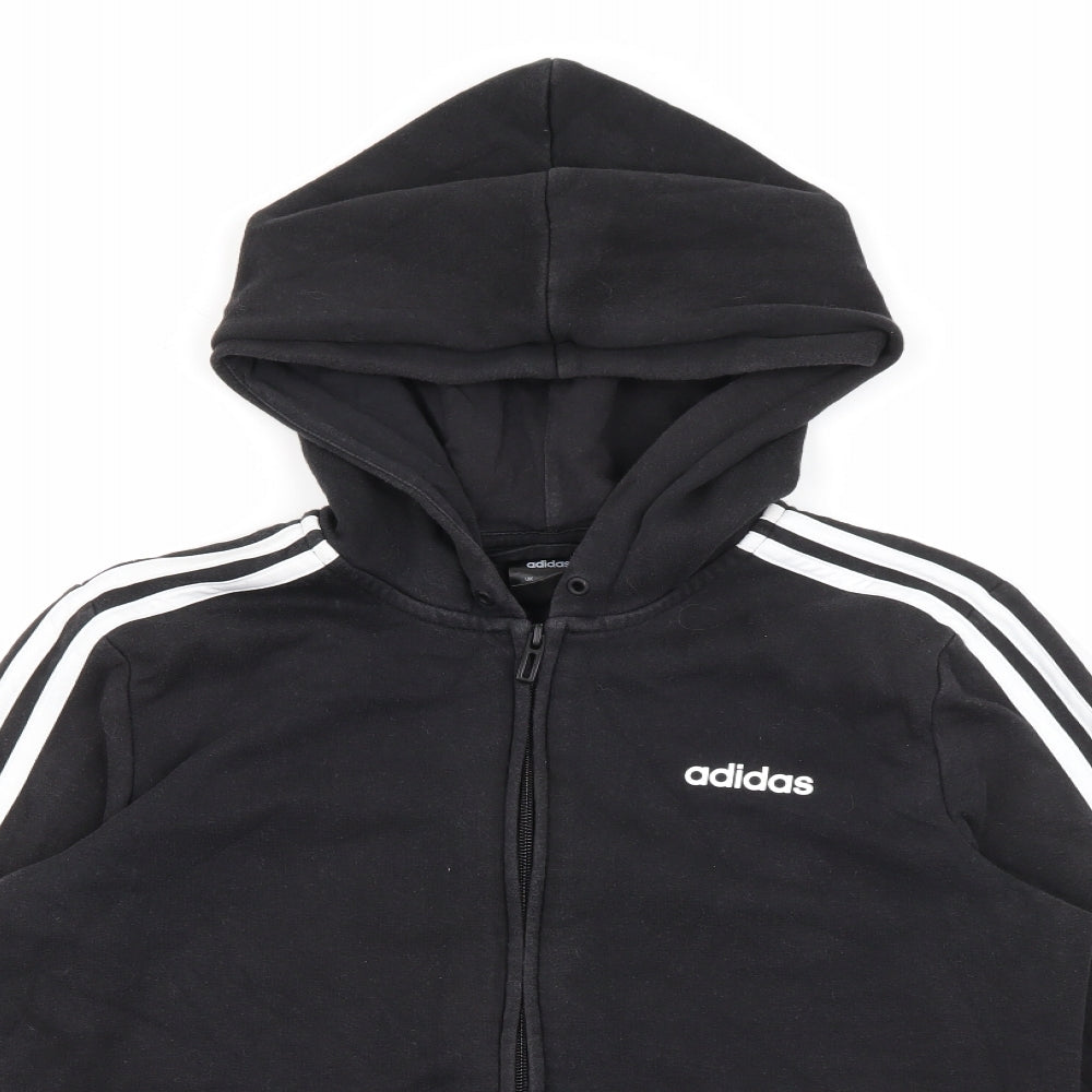 adidas Mens Black  Cotton Full Zip Hoodie Size M