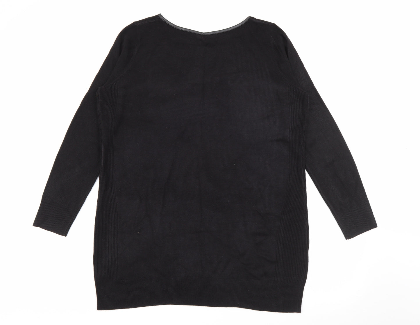 Dorothy Perkins Womens Black Scoop Neck  Acrylic Pullover Jumper Size 16