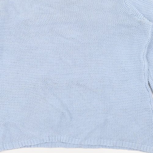 Quba & Co Womens Blue Crew Neck  Cotton Pullover Jumper Size 10