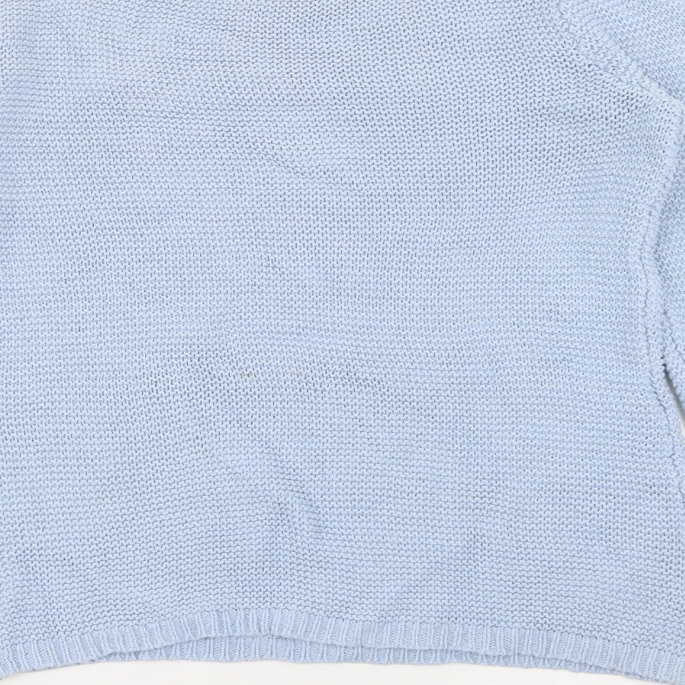 Quba & Co Womens Blue Crew Neck  Cotton Pullover Jumper Size 10