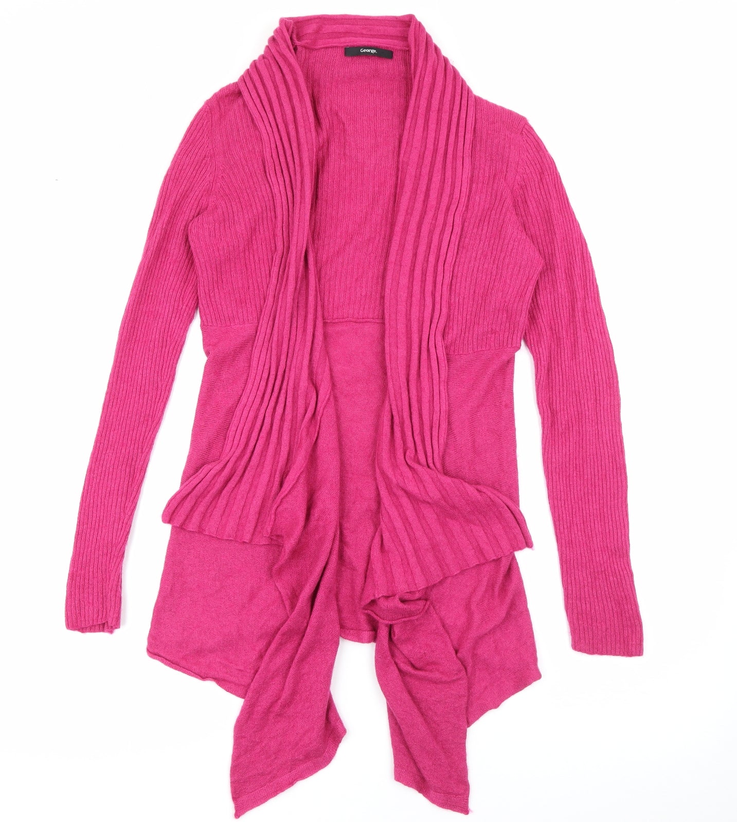 George Womens Pink V-Neck  Nylon Cardigan Jumper Size 14