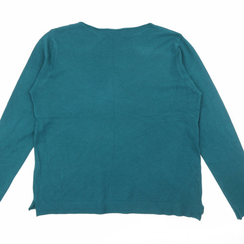 M & V Womens Blue Scoop Neck  Polyamide Pullover Jumper Size S
