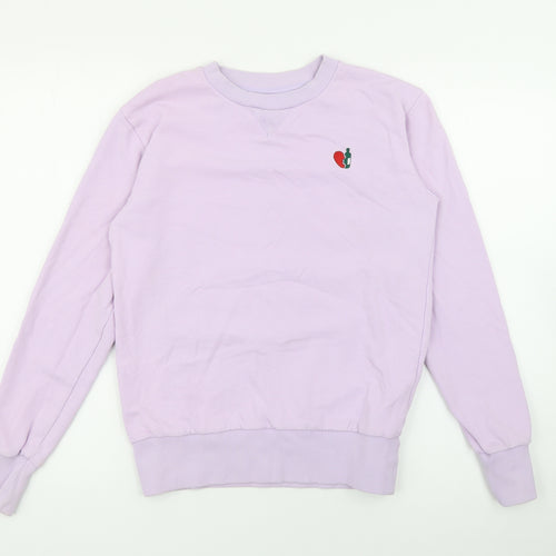 Dad's Cap Womens Purple  Cotton Pullover Sweatshirt Size 2XS