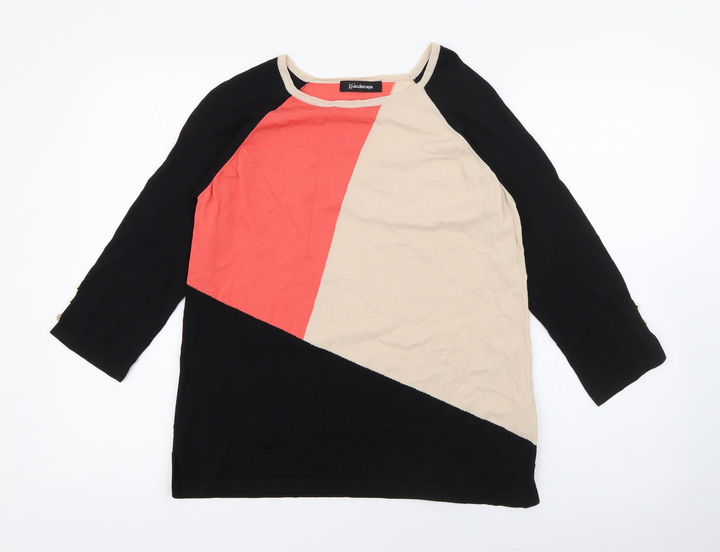 Kaleidoscope Womens Multicoloured Scoop Neck  Viscose Pullover Jumper Size 12