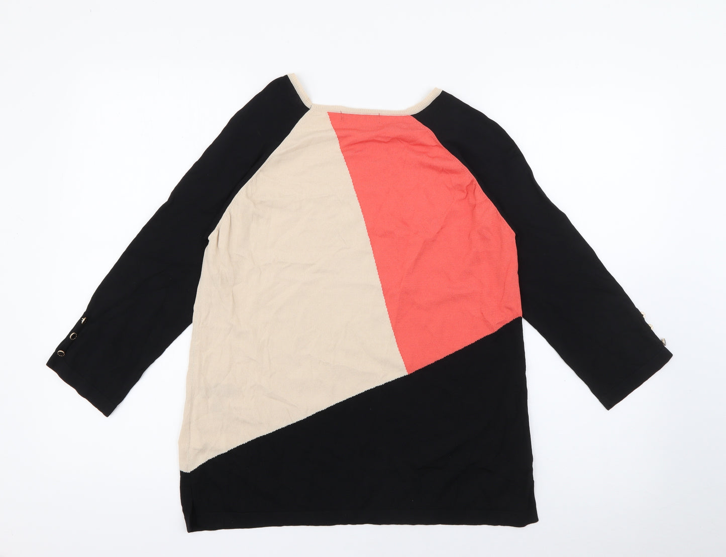 Kaleidoscope Womens Multicoloured Scoop Neck  Viscose Pullover Jumper Size 12