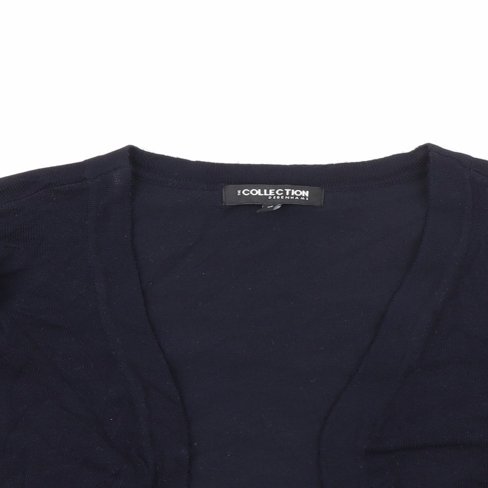 Debenhams Womens Blue V-Neck  Viscose Shrug Jumper Size 10