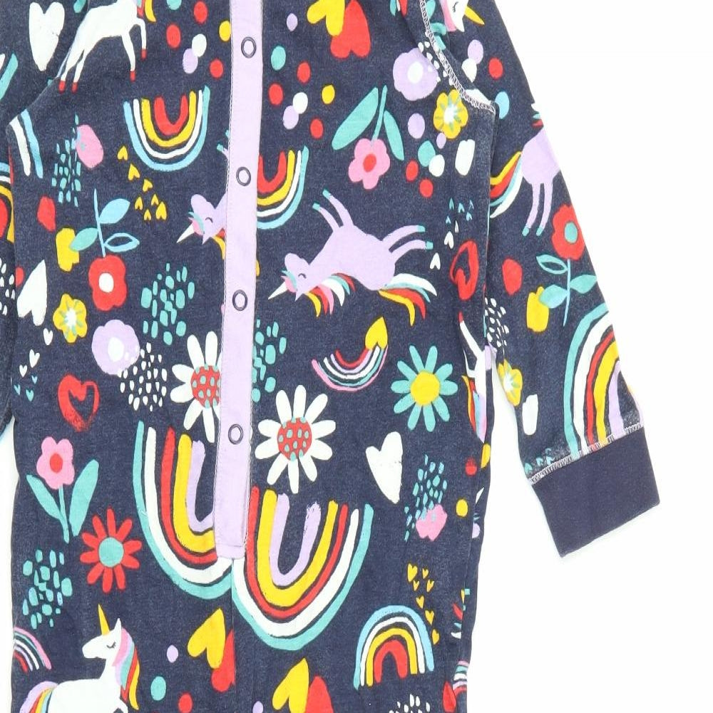 TU Girls Multicoloured Solid Cotton Capri One Piece Size 3-4 Years  Snap - Unicorn Rainbow