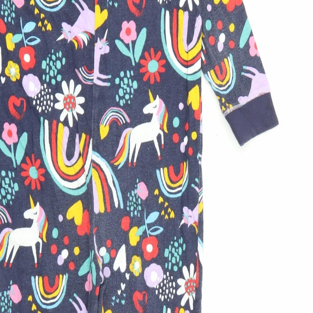 TU Girls Multicoloured Solid Cotton Capri One Piece Size 3-4 Years  Snap - Unicorn Rainbow