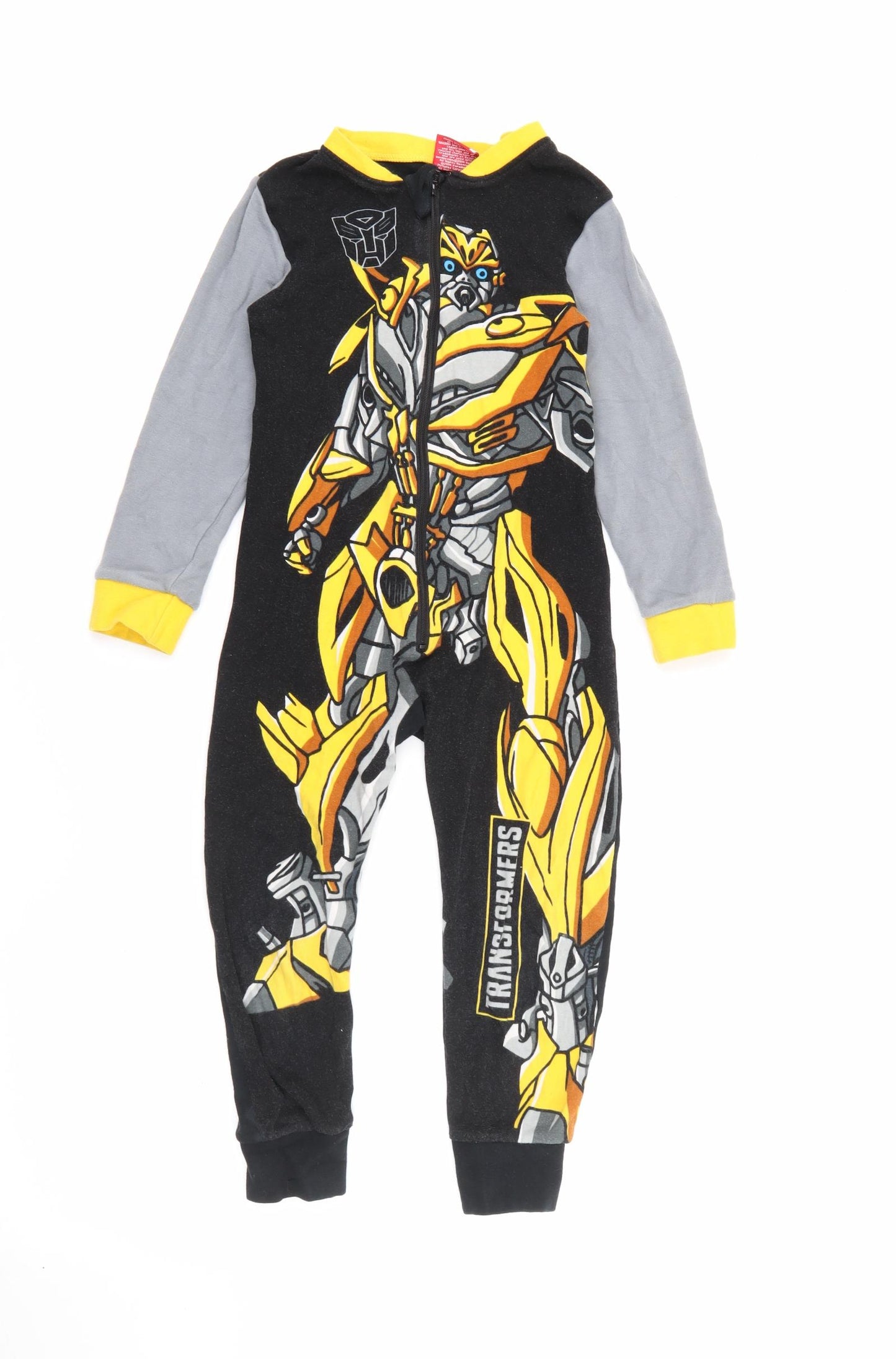 George Boys Black Solid Cotton  One Piece Size 5-6 Years  Zip - Transformers