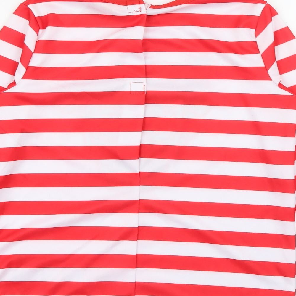TU Boys Red Round Neck Striped Polyester Pullover Jumper Size 7-8 Years   - Where's Wally?