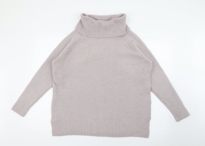 Monsoon Womens Purple Roll Neck  Acrylic Pullover Jumper Size M