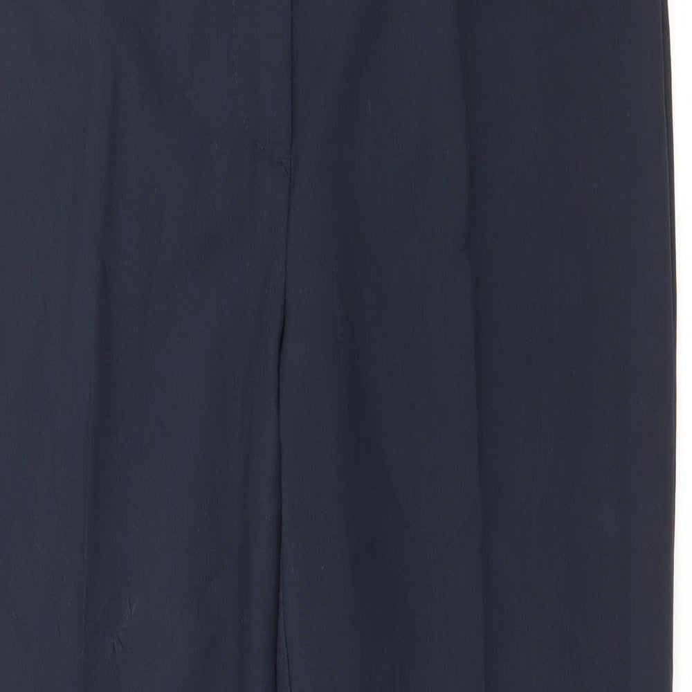 Marks and Spencer Womens Blue  Polyester Trousers  Size 12 L26 in Regular Zip
