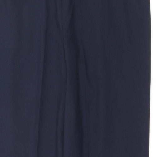 Marks and Spencer Womens Blue  Polyester Trousers  Size 12 L26 in Regular Zip