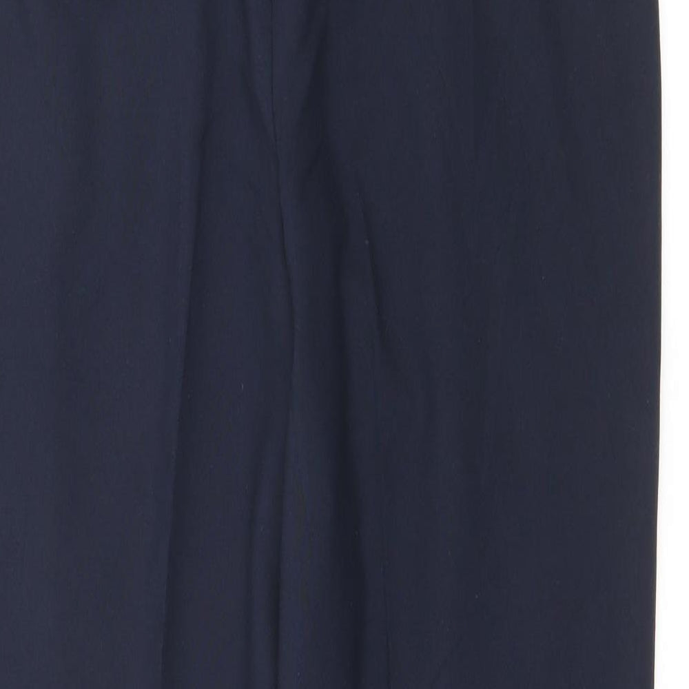 Marks and Spencer Womens Blue  Polyester Trousers  Size 12 L26 in Regular Zip