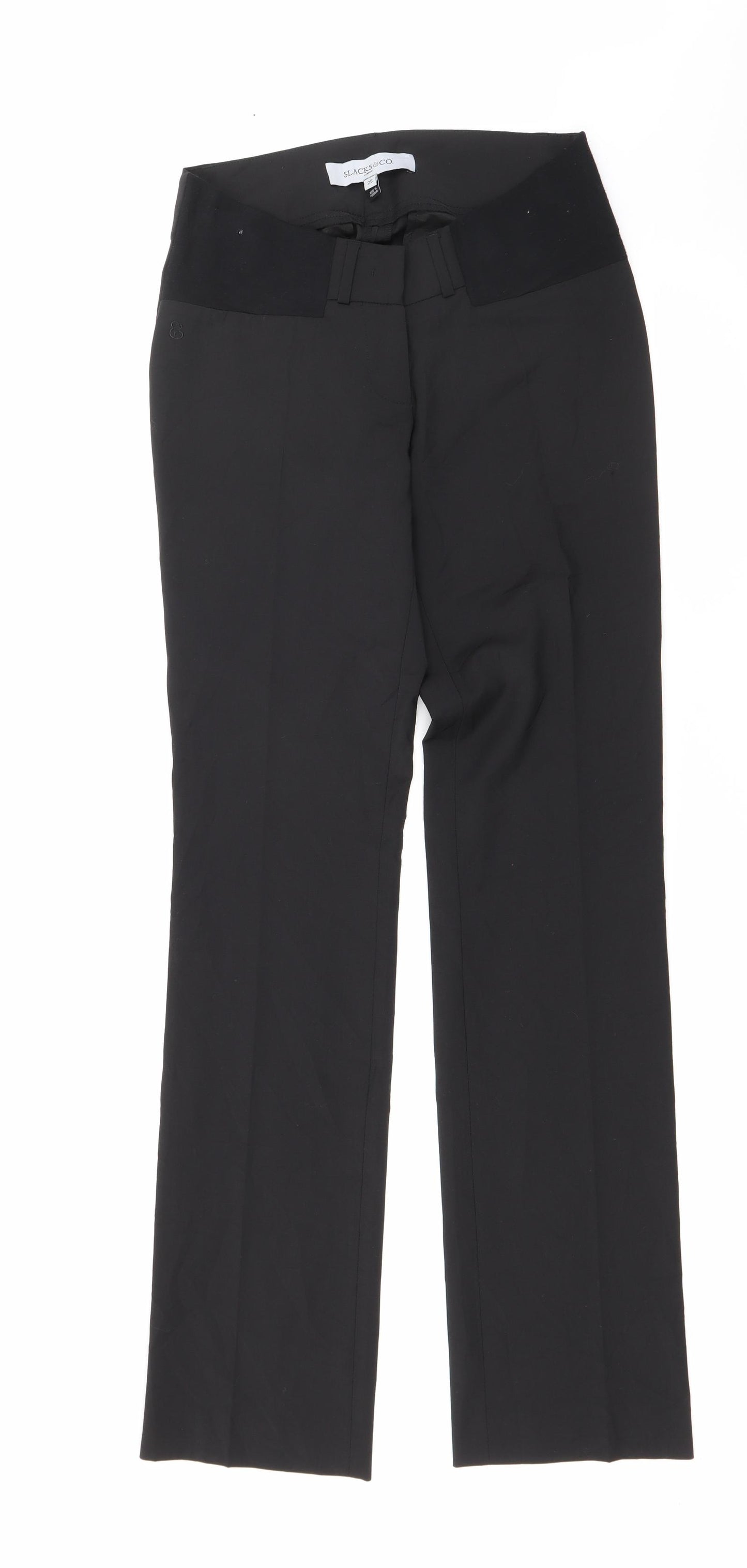Slacks & Co Womens Black  Polyester Trousers  Size 25 L33 in Regular Zip
