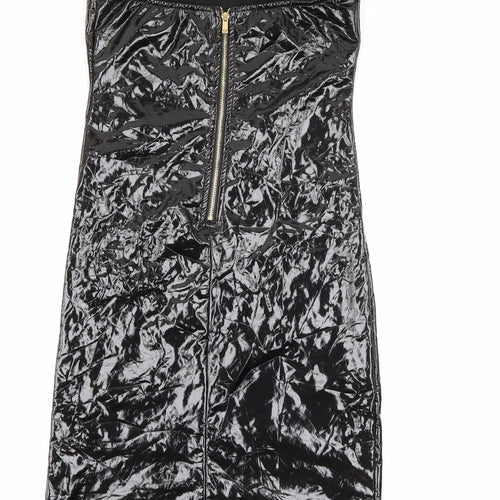 We own the night Womens Black  Polyester Bodycon  Size S  Square Neck Zip