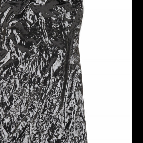 We own the night Womens Black  Polyester Bodycon  Size S  Square Neck Zip