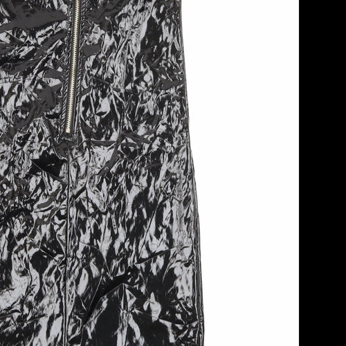 We own the night Womens Black  Polyester Bodycon  Size S  Square Neck Zip