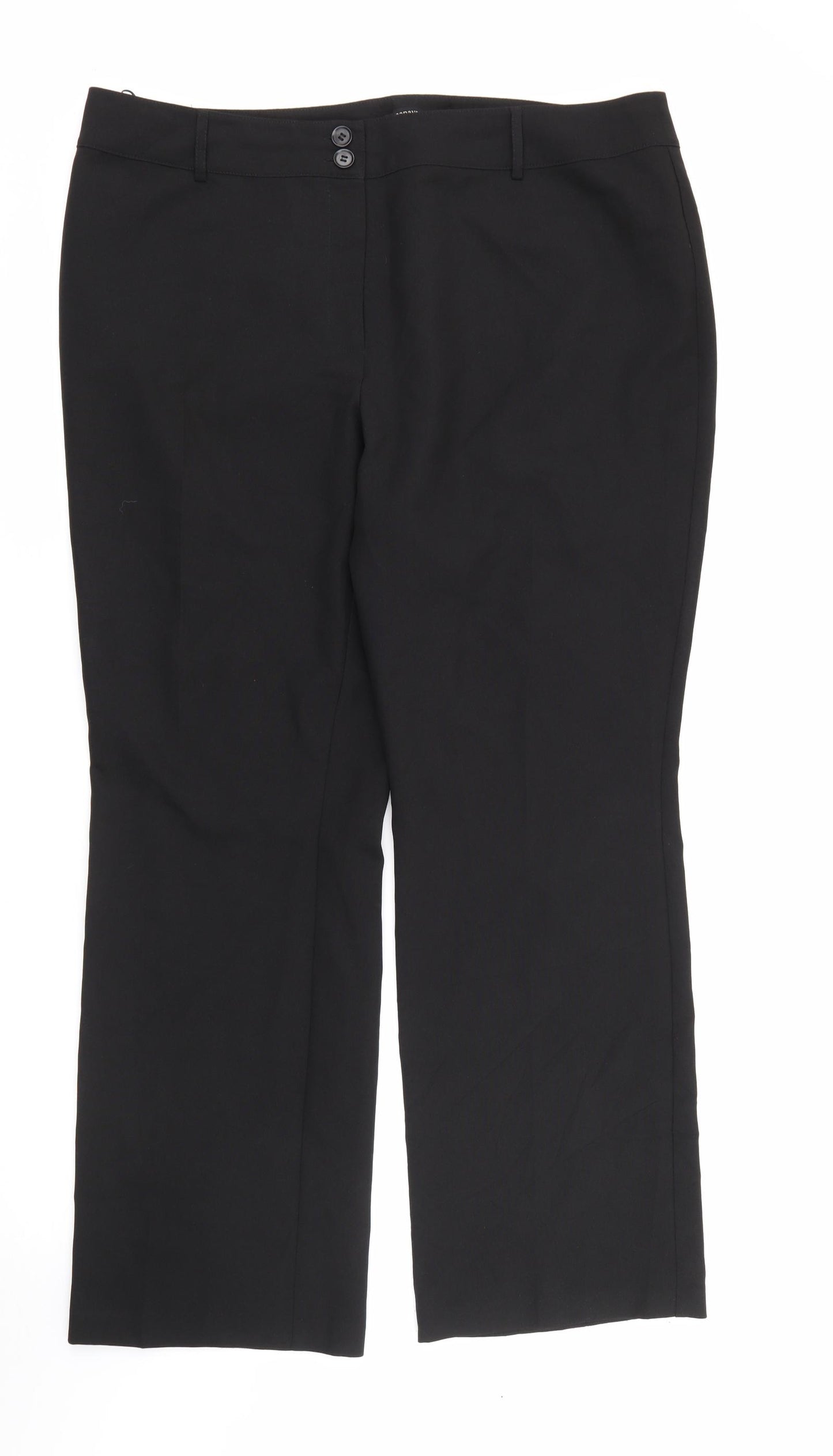 Papaya Womens Black  Polyester Trousers  Size 18 L30 in Regular Zip