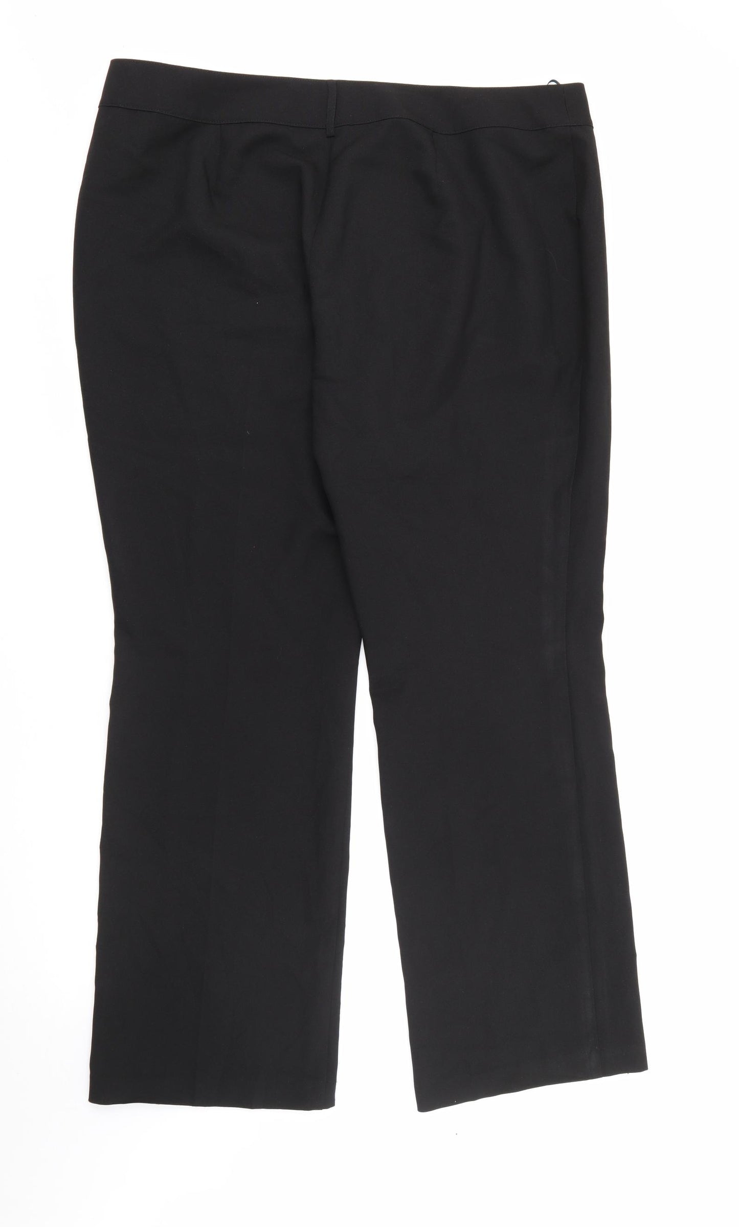 Papaya Womens Black  Polyester Trousers  Size 18 L30 in Regular Zip