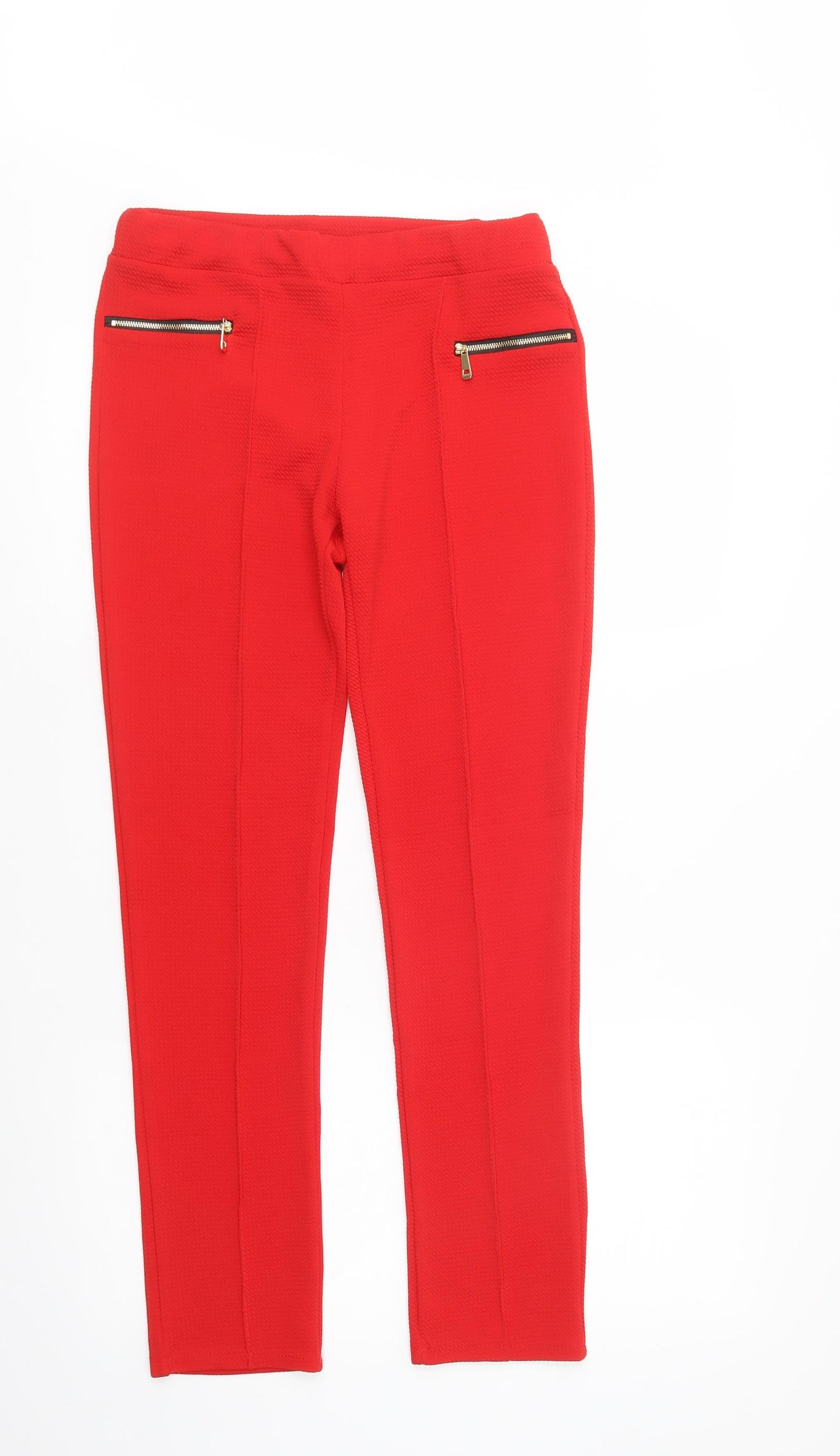 Made in Italy Womens Red  Polyester Dress Pants Trousers Size 30 in L29 in Regular