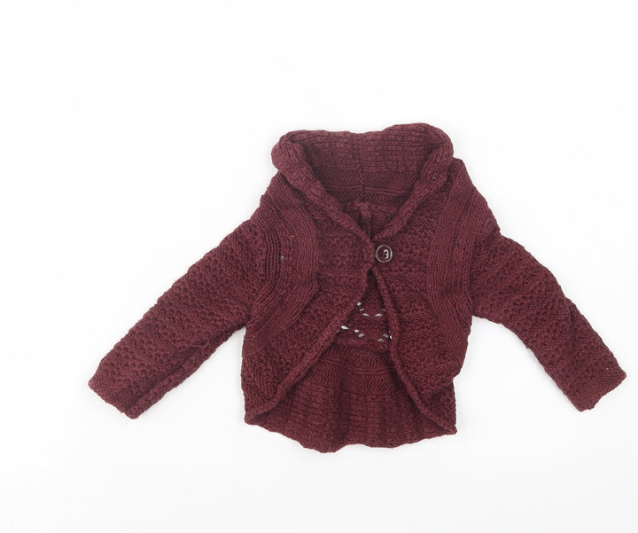 George Baby Purple Cotton Cardigan Jumper Size 9-12 Months Button