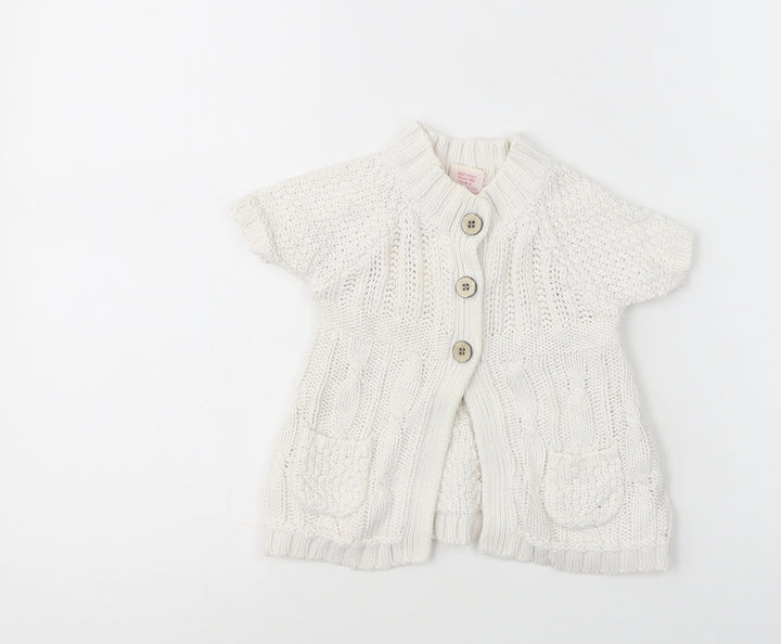 Jillian's Closet Baby White Cotton Cardigan Jumper Size 9-12 Months Button