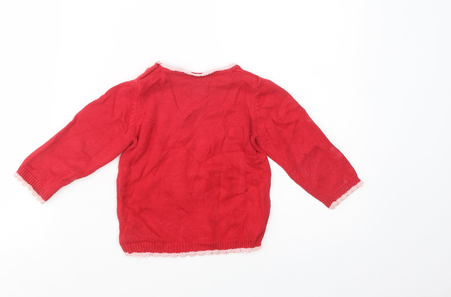 George Baby Red  Cotton Pullover Jumper Size 12-18 Months  Pullover - Christmas Jumper