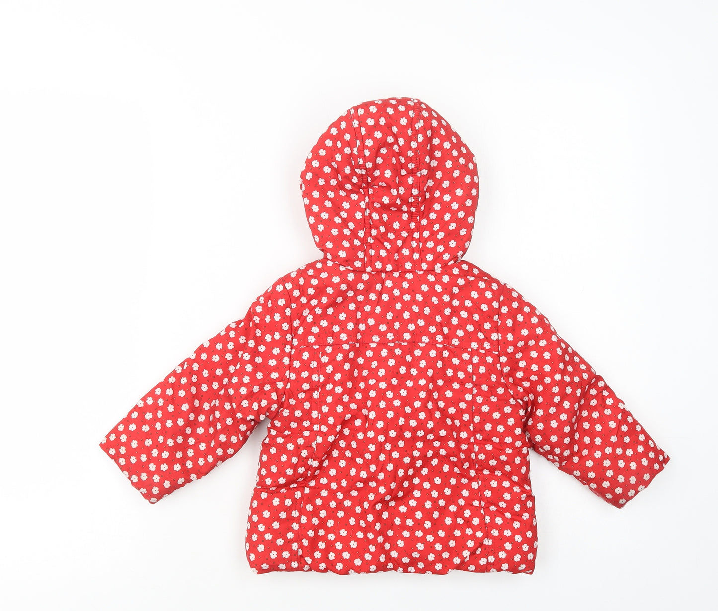 Mothercare Baby Red Floral  Puffer Jacket Jacket Size 12-18 Months   Zip