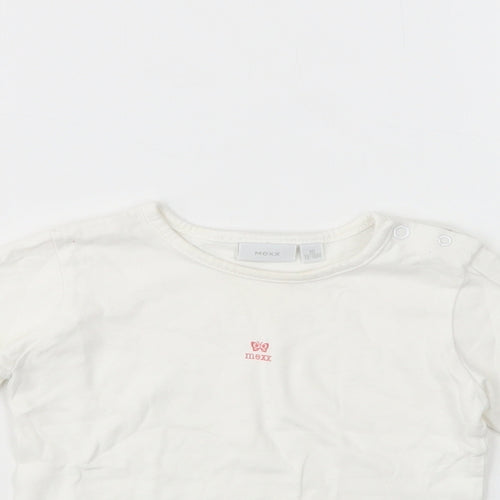 Mexx Baby White  Cotton Basic Polo Size 12-18 Months Crew Neck Snap