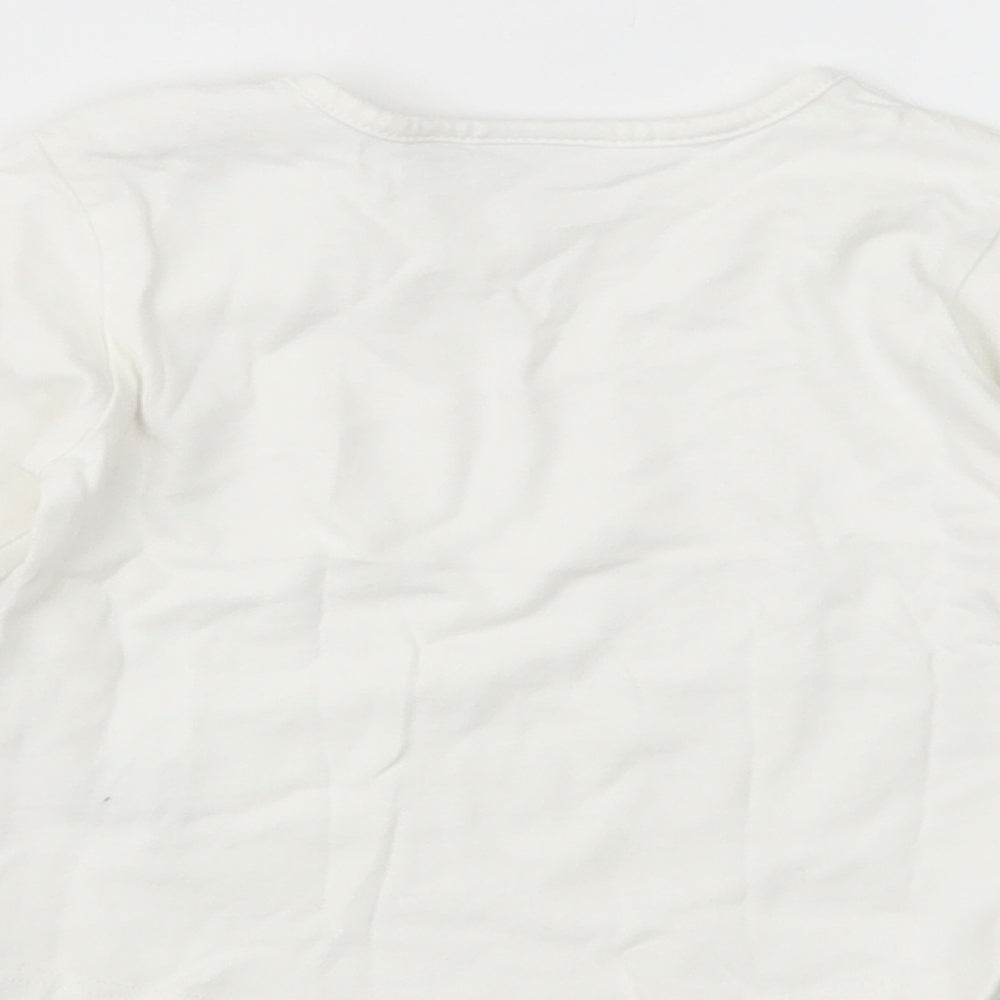 Mexx Baby White  Cotton Basic Polo Size 12-18 Months Crew Neck Snap