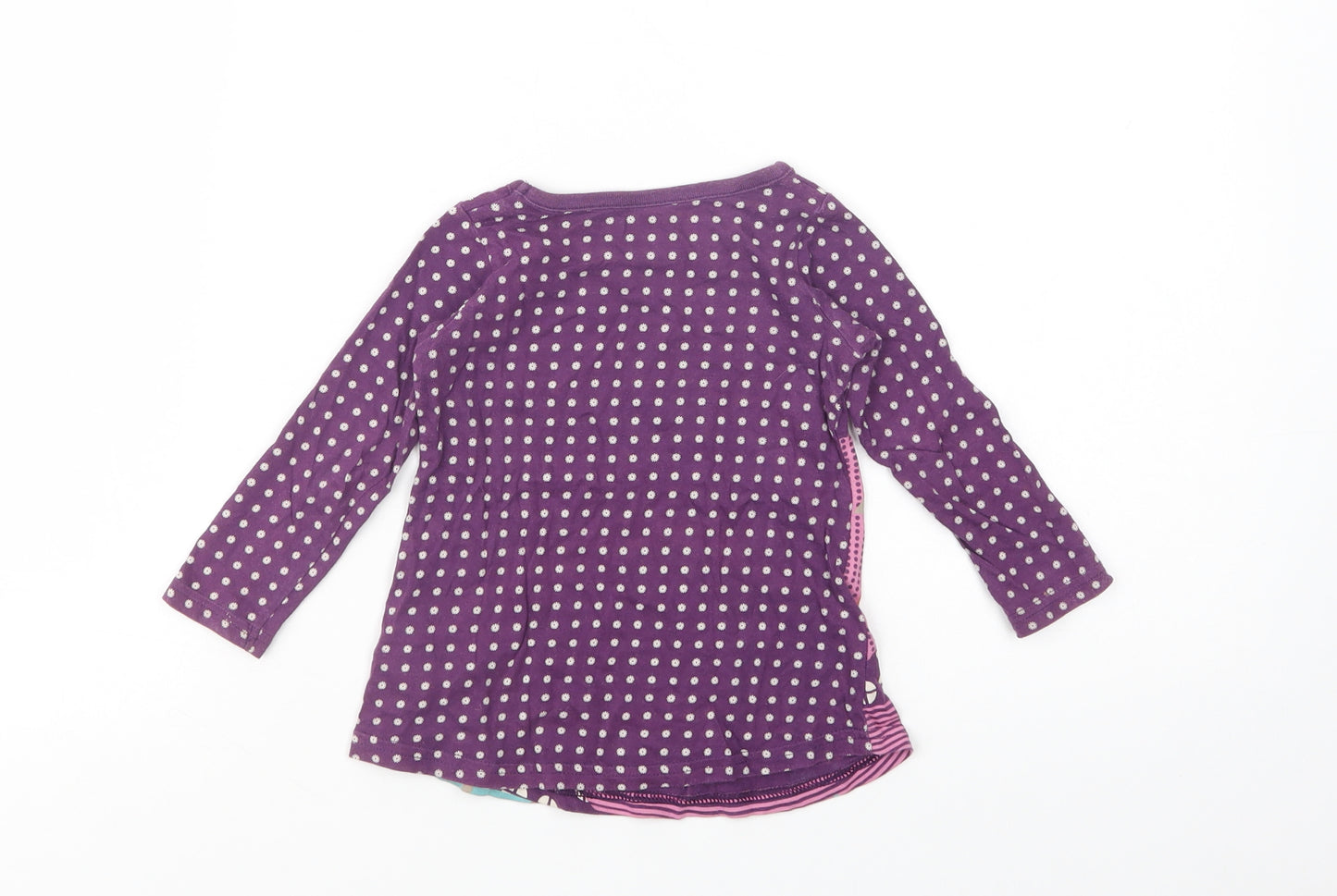 Marks and Spencer Baby Purple Floral Cotton Pullover T-Shirt Size 12-18 Months Crew Neck Pullover