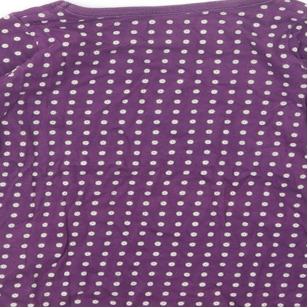 Marks and Spencer Baby Purple Floral Cotton Pullover T-Shirt Size 12-18 Months Crew Neck Pullover
