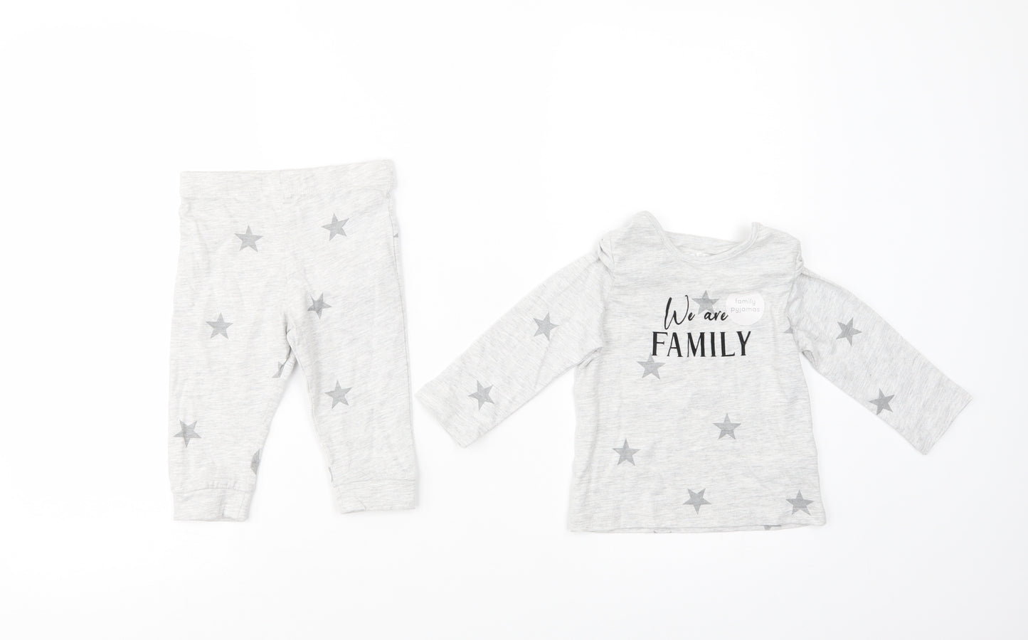 F&F Baby Grey Geometric Cotton  Pyjama Set Size 6-9 Months  Pullover - Family