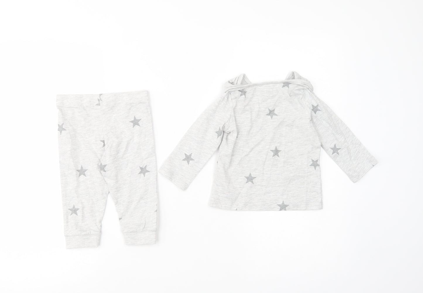 F&F Baby Grey Geometric Cotton  Pyjama Set Size 6-9 Months  Pullover - Family