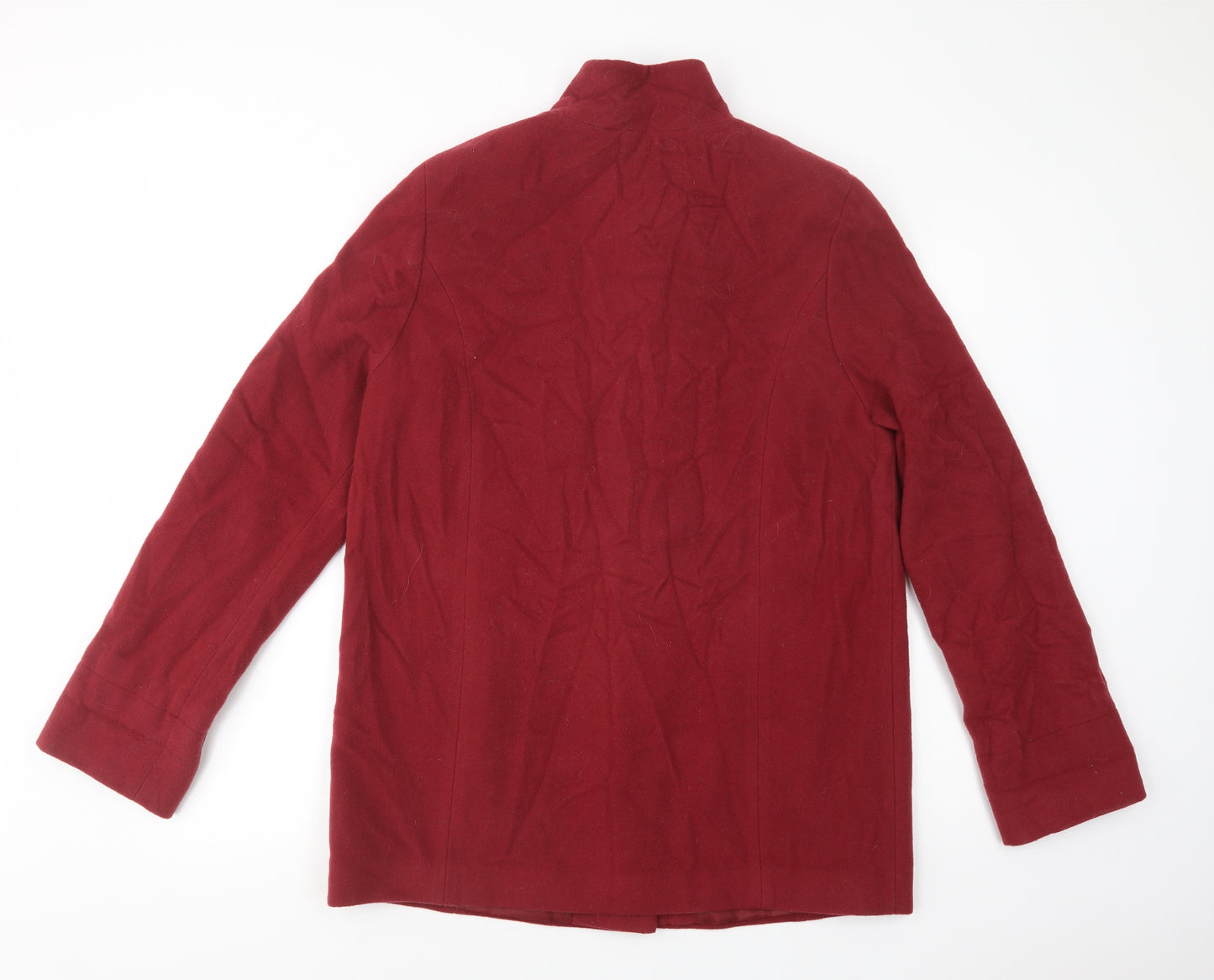 Marks and Spencer Womens Red   Pea Coat Coat Size 14  Button