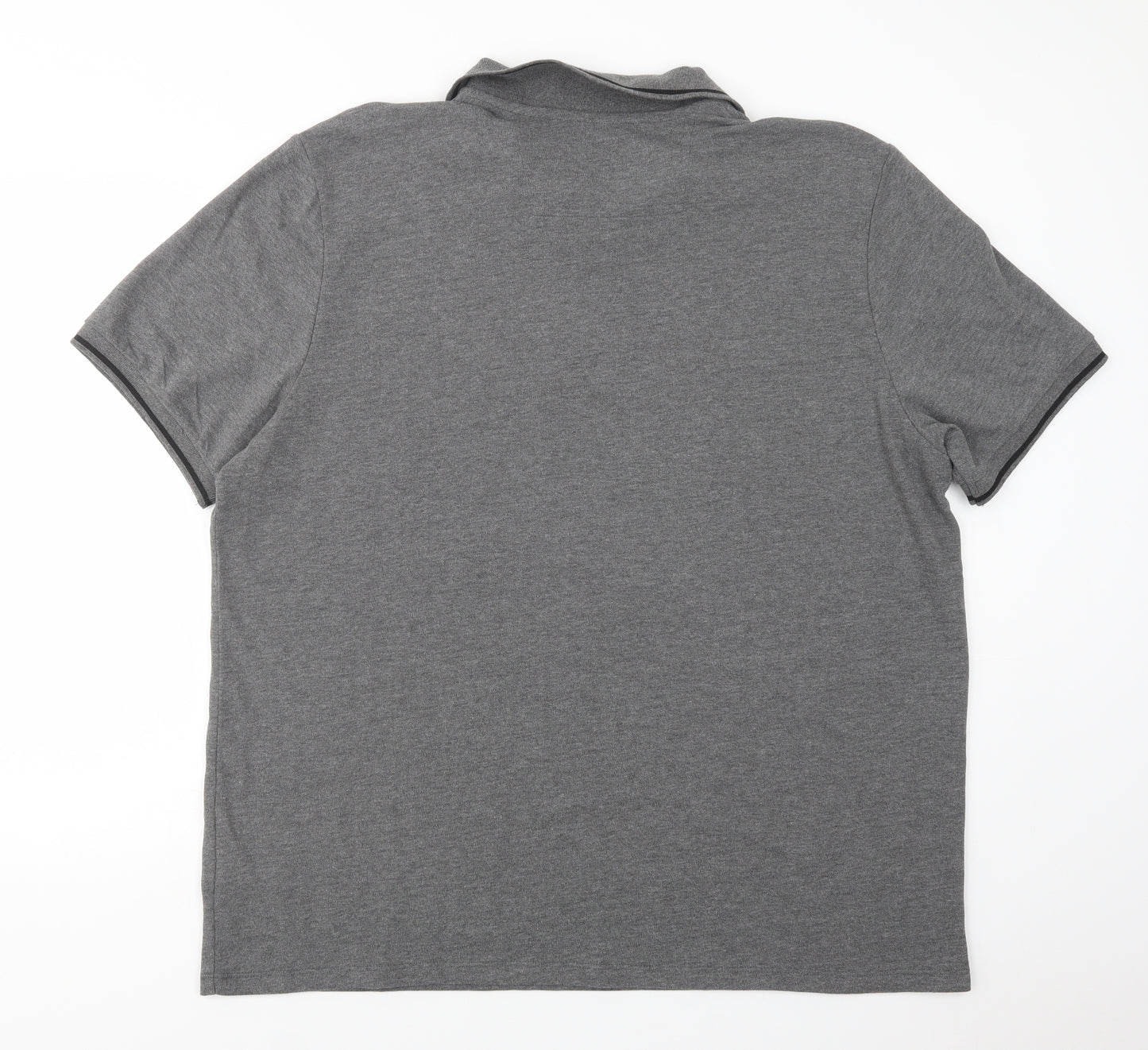F&F Mens Grey  Cotton  Polo Size 2XL Collared Zip