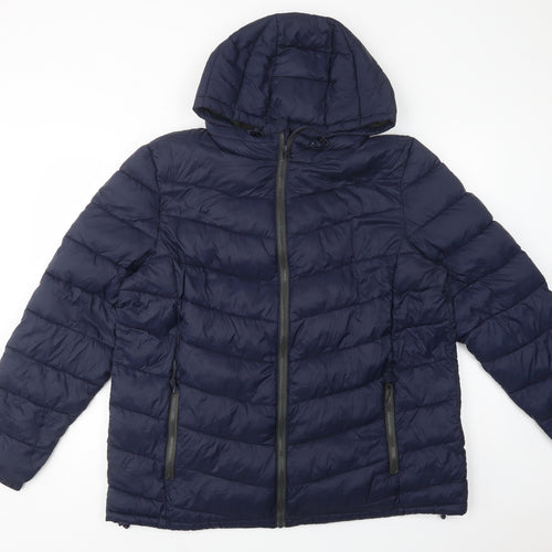 F&F Mens Blue   Puffer Jacket Jacket Size 2XL  Zip