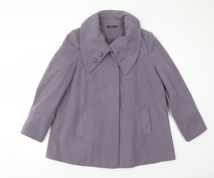 Bonmarché Womens Purple   Pea Coat Coat Size 16  Button